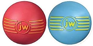 JW Isqueak Ball Rubber Dog Toy Size Medium Pack of 2 Color Color May Vary