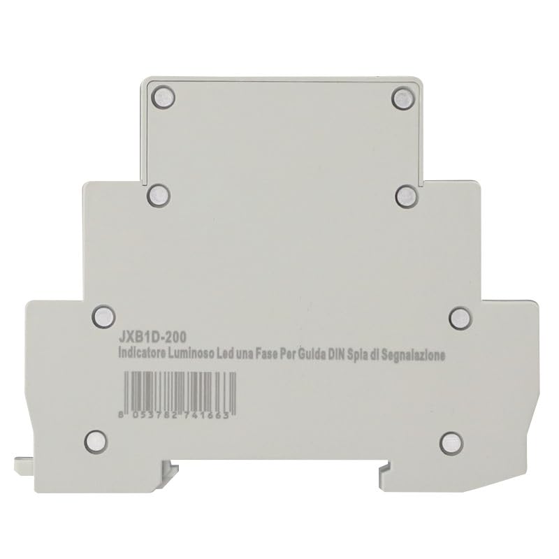 Indicatore Luminoso Modulare 2 Fasi (L1-L2) 230V, Larga Solo 9mm, Occupa Mezzo Modulo DIN, Lampada Spia LED