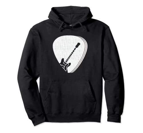 Regalo de guitarrista vintage retro, púa de guitarra Sudadera con Capucha