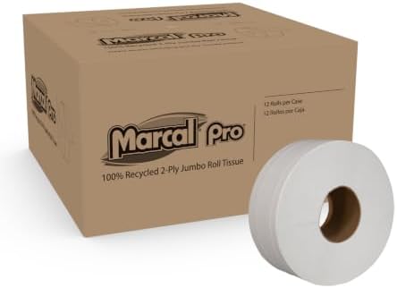 Marcal Pro Commercial Toilet Paper, Jumbo Toilet Paper Rolls, 2-Ply, 3.3" x 1000', 12 Rolls (5216) image 5