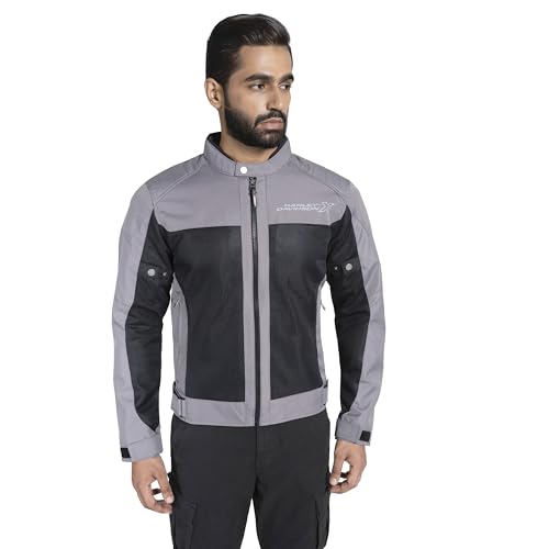 Image of HARLEY-DAVIDSON X Bold Edge Riding Jacket for Men | Polyester with Breathable Mesh Lining | Reflective Prints, Pre-Curved Sleeves & Protector Compartments | Comfortable & Stylish Motorcycle Jacket