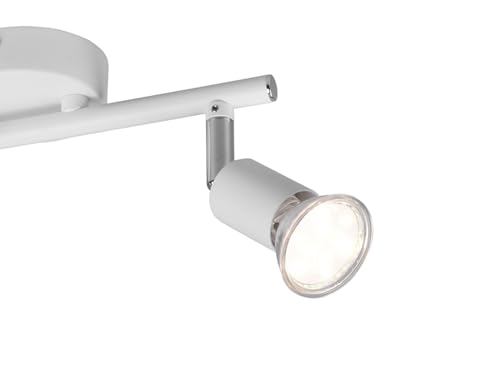 Faretto da soffitto a 2 luci, in metallo, bianco