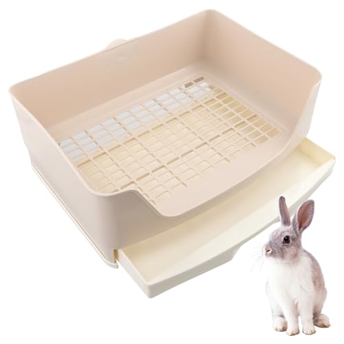 volumoon Bac à Litière en Cage de Lapin, Grand Bacs à litière pour Chat, Bac à Litière avec Tiroir Amovible, Apprendre à Utiliser la Toilette, Bac Plus...
