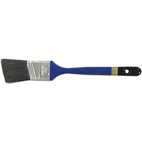Image of Weiler 40008 2 inch Angled Sash Brush, Black China Bristle, 2-1 /4 inch Trim Length, Blue Foam Handle