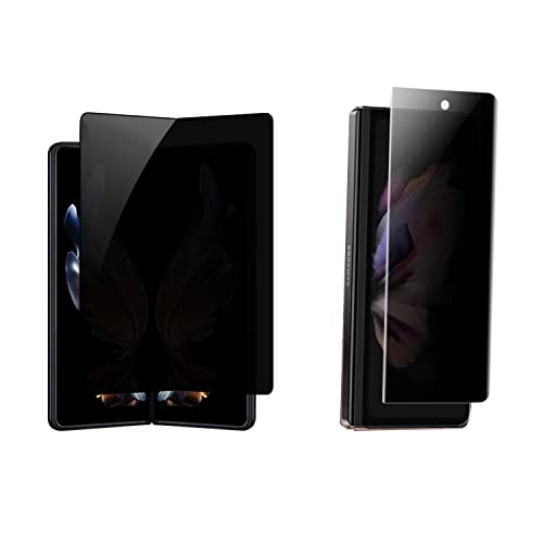 2 Pack Compatible with Galaxy Z Fold 3 Privacy Screen Protector Anti-peep 1PCS Outside Screen Protector +1PCS Inside Screen Protector Soft Film Scratch Resistant for Samsung Galaxy Z Fold 3 5G