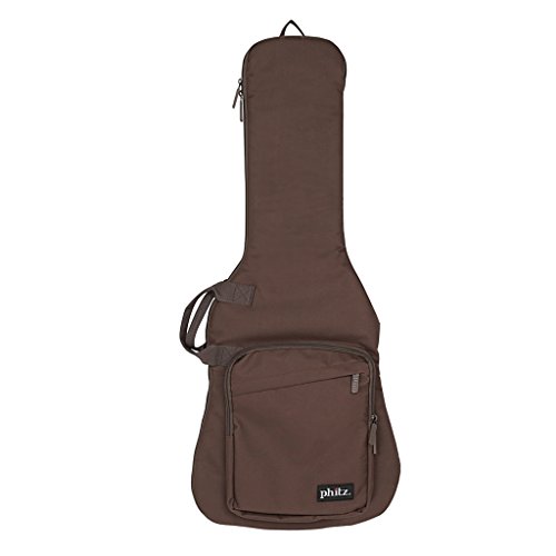 3/4 Size Electric Guitar Case—Durable, Padded, Soft Carrying Gig Bag with Backpack Straps, Mocha by Phitz