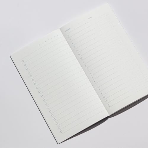 Image of RODA Tasknote (Set of 2) - Monthly Undated Planner with 31 Spreads | Extra Dot-Grid Notes Pages | 90 gsm Ink-Friendly Paper | Compact 180x100 mm Size | Saddle-Stitched Softcover | Desk-Friendly