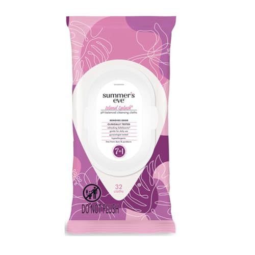 Summer's Eve Cleansing Cloths Soft Pack, Island Splash, 32 Count