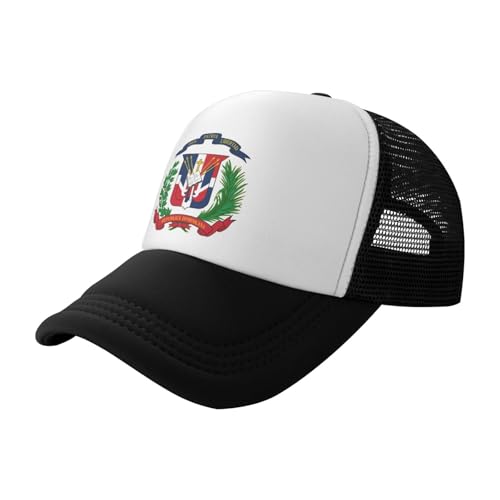Coat of arms of The Dominican Republic Trucker Hat Snapback Mesh Baseball Cap Unisex