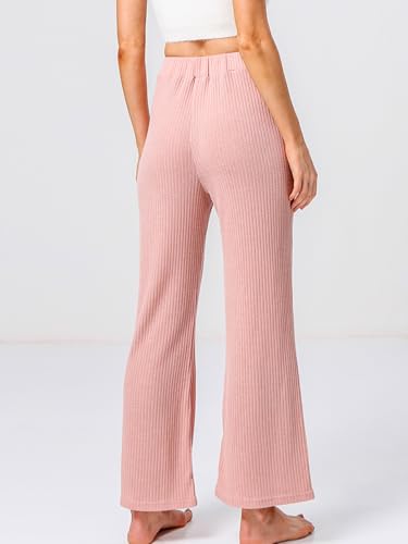 Women's Lounge Pants High Waisted Straight Beach Pants with Pockets4