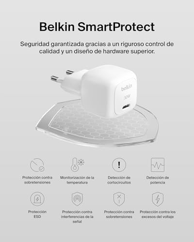 Carga rápida USB C Power Delivery de 30W con Belkin BoostCharge compacto para iPad 6