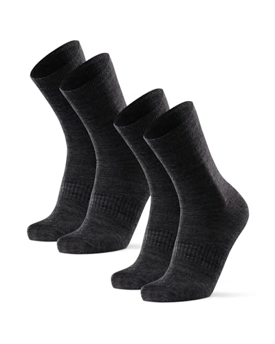 DANISH ENDURANCE Merino Wool Hiking Liner Socks, Ultra-Thin Blister-Preventing Walking Socks, Thermal & Breathable for Men & Women, Unisex, 2-Pack