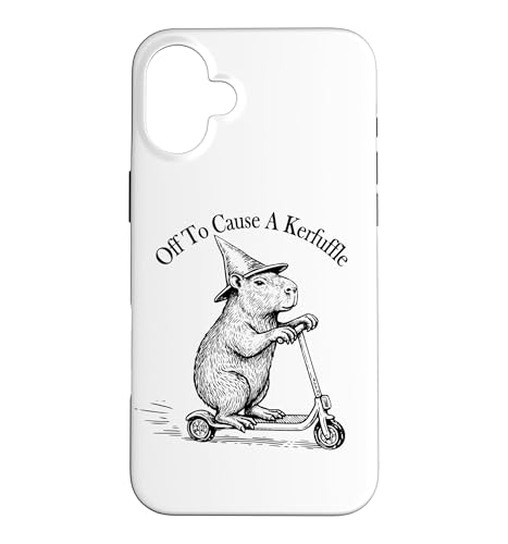 Funny Retro Scooter Off To Cause A Kerfuffle Capybara Vibes �X�}�z�P�[�X iPhone 16 Plus �p