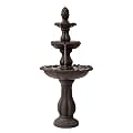 XBrand 51" 3-Tier Outdoor Waterfall Fountain, Weather-Resistant Resin Freestanding Water Feature with Pump, Brown