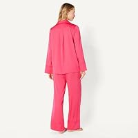 Amazon Essentials Damen Satin-Pyjamaset Mit Hemd Und Hose, Intensive Rosa, L – Ansicht 2