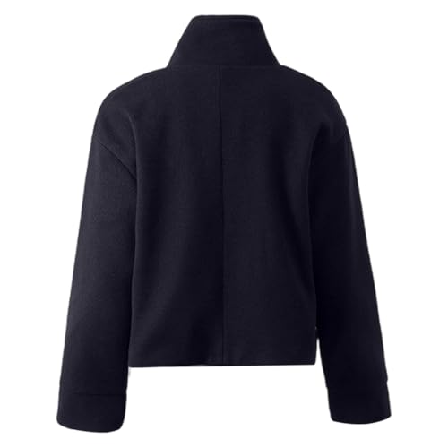 Womens Cropped Coat Wool Blend Winter Jacket Oversized Relaxed Fit Short Outerwear with Notch Lapel Fashionable4