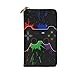 DaihAnle Game Console with Graffiti Background ﻿Hand-Held Wallet Fashionable Long Microfiber Leather Large Capacity
