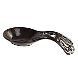 MINLUFUL Spoon Rest,Vintage Robust & Unbreakable Cast Iron Spoon Rest Holder for Stove Top/Kitchen Counter, Heat-Resistant Utensil Rest for Spoons/Ladles/Tongs, Housewarming Vintage Decor, Coffee Gold