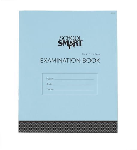 Carnet d'examen bleu School Smart cahier de composition 21x28 lot de 50