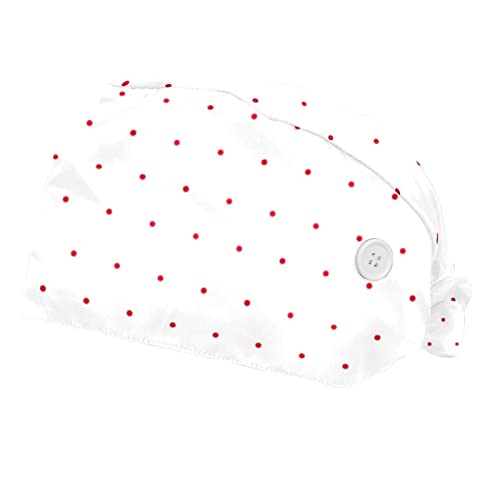 Chapeaux de travail respirants JDEZ lot de 2 casquettes bouffantes à motifs de points mixtes