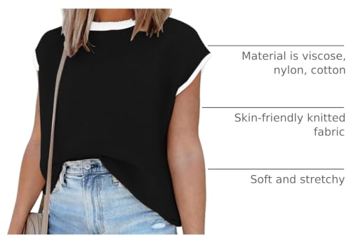 Image of Disamer Cap Sleeve Knit Sweater Tops Sleeveless Vest 2026 Spring Clothes Oversized Summer Tank Trendy Short Sleeve T Shirts