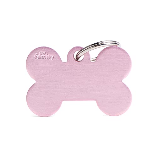 MyFamily Personalized Pet ID Tag Made in Italy, Large Bone, Free Engraving, Enamelled Metal, Basic Collection, 38X25 mm