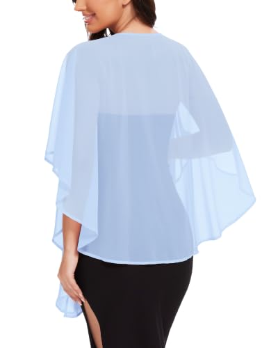 Image of Shawls and Wraps for Evening Dresses Womens Chiffon Scarf Sheer Cover Up