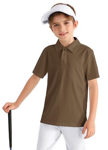 Image of MIVEI Kids' Performance School Uniform Polo Shirt Breathable UPF50+ | Youth Boys Girls Short Sleeve Golf Collared Shirts Grid Dry Fit Wrinkle Free Stretch Lightweight Cool Athletic Button Dress
