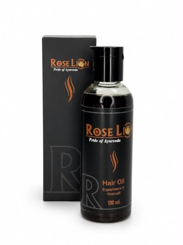 Image of Rose Lion Ayurvedic Hair Oil with 25 Herbs, 100 ml