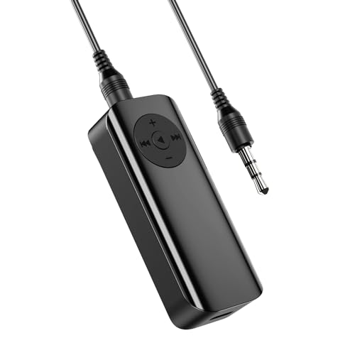 LOFICOPER Bluetooth Transmitter Receiver, Aux Bluetooth Adapter for Car, Support TF Card, Hand-Free Call, Navigation, Car & Home Stereo, TV, Headphones