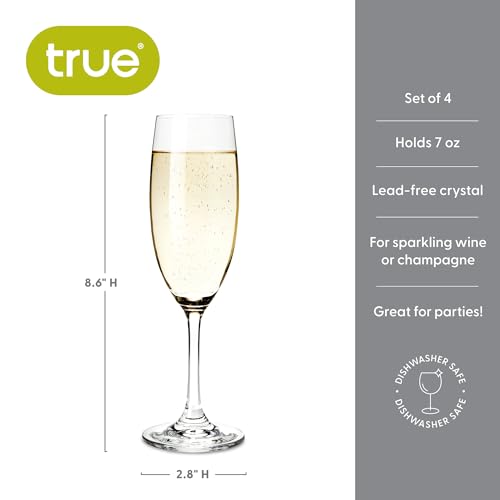 image for True Cuvée Champagne Flutes, Elegant Champagne Glasses Gift Set, Perf