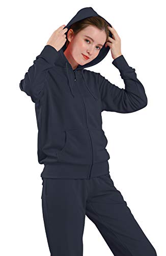 Leehanton 2 Piece Sweatsuits For Women Casual Lightweight Hoodie And Pants Sets Tracksuit Charcoal Small #TOP3