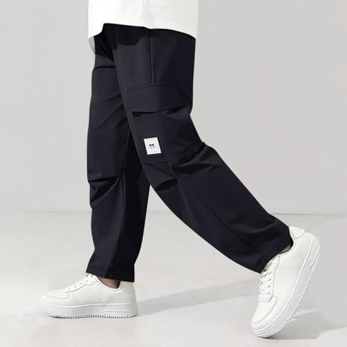 Boys Girls Cargo Pants Elastic Waist Plain Workout Sweatpants with Pockets Baggy Soft Casual Trousers for Kids2