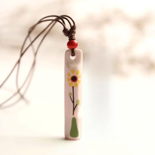 SDGGDJPSD Whistles Ceramic Applique Whistle Pendant Gifts(Yellow)
