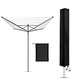 【Leicht zu reinigen und zu lagern】 Es ist sehr einfach zu waschen. Besprühen Sie die Abdeckung einfach mit Wasser und trocknen Sie sie in der Sonne. Mit der überzug wäschespinne wird eine zusätzliche Tragetasche mitgeliefert, die bei Nichtgebrauch einfach aufbewahrt werden kann.