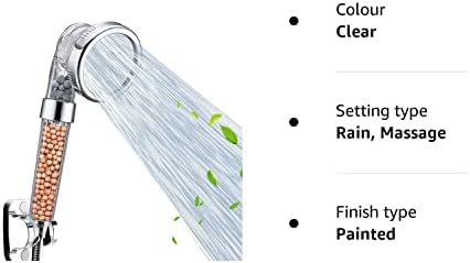 Nosame® Shower Head, Ionic Filter Filtration High Pressure Water Saving 3 Mode Function Spray Handheld Showerheads for Dry Skin & Hair