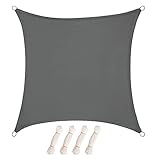 Benutzungsmöglichkeiten: Sonnensegel mit 4 Edelstahl-Zuglaschen und 2 m langes Seil zur Montage, resistent gegen Wind. Flach und schön an den Kanten, hochwertige Nähte und Prägungen. Ideal für Gärten, Decks, Pools, Grills etc