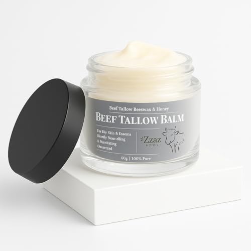 Zzaz Skin Care Beef Tallow Balm - 100% Pure Ingredients - Unscented Multipurpose Balm for Skincare - beef tallow for skin Moisturizer 2oz/60g