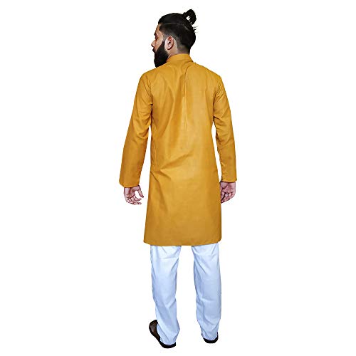 Image of MAG Men's Cotton Kurta Pajama Set - Traditional Indian Ethnic Wear for Men - Festive, Wedding, Party, Casual - Soft & Comfortable Cotton Blend Fabric