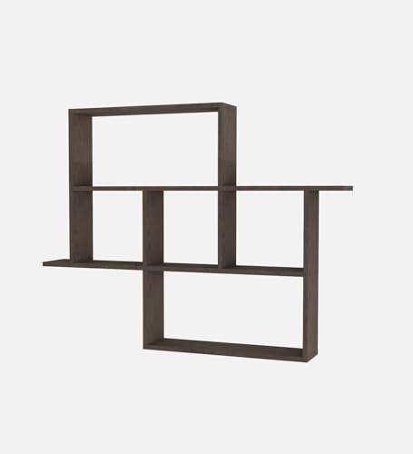 Image of Cedric Multipurpose Modular Wall Racks /Shelves /Organiser /Decor Particle Board Wall Shelf (Number of Shelves - 6, Brown)