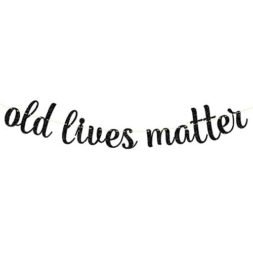 Old Lives Matter Banner, schwarze Glitzer-Wimpelkette, 50. 60. Geburtstag, Partydekoration, Zubehör Cover