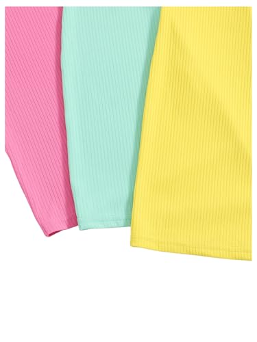 SOLY HUX Toddler Girl's 3 Piece Cami Bodycon Dress Spaghetti Strap Summer Short Pencil Dresses4