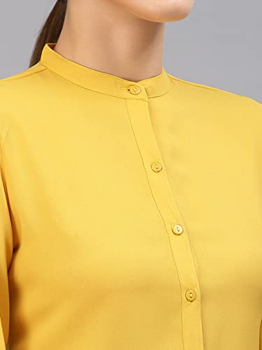 Image of Style Quotient Women Solid Lilac Polyester Formal Shirt
