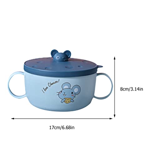 Cabilock Instant Noodle Bowls With Lid And Handle Stainless Steel Cereal Bowls Ramen Bowl Soup Bowl Soup Mug (650Ml) #TOP2