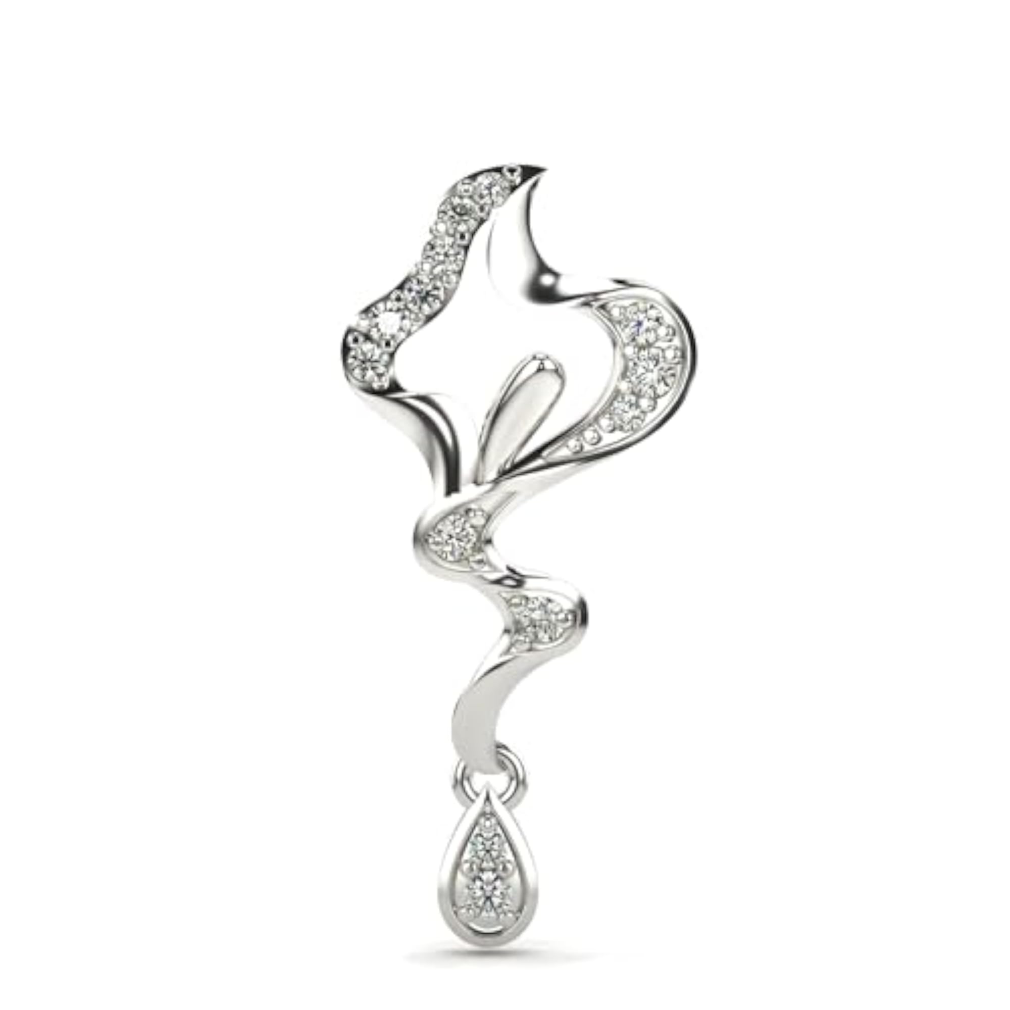 Women's Sterling Silver & Lab Grown Diamond Pendant, Elegant Gift
