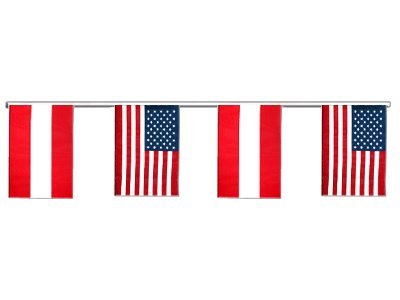 Guirlande d'amitié Autriche - USA 6 m grand format extérieur
