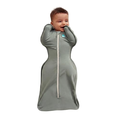 Image of Love to Dream Swaddle Up Bamboo, Arms Up Position, Soft and Luxurious 100% Viscose from Bamboo - Wearable Blanket - 1.0 TOG - (20-24C) Ideal for Moderate Temps, Medium 13-19lbs, Deep Olive