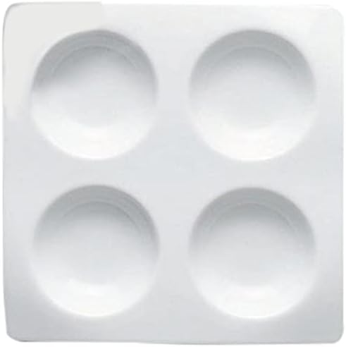 せともの本舗 Set of 10 Borderless White Porcelain Sauce 4 Divider Plates, 8.3 x 1.0 inches (21.2 x 2.5 cm), Western Tableware, Cafe, Restaurant, Commercial Use, Hotel