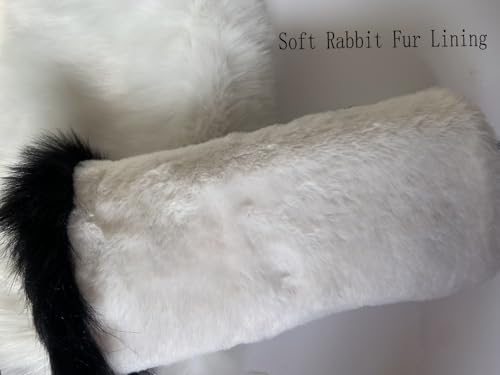 SlenyuBridal Girls Faux Fur Hand Muffs Cold Arm Warmers (Gray) - Thumbnail 3