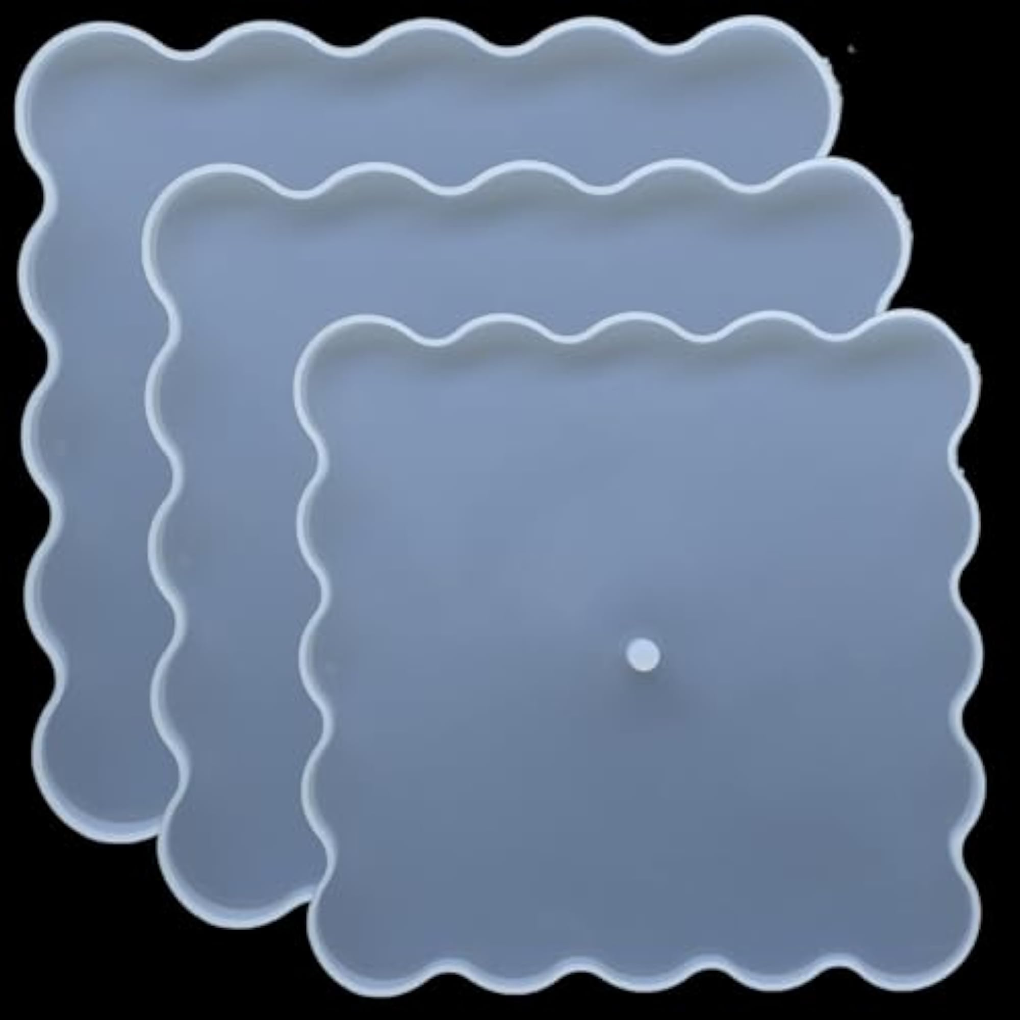 Silicone Resin Molds Square Scalloped Edge Coaster Design